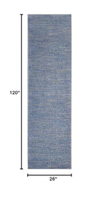 Nourison Home Nourison Essentials Blue Grey 2'2" x 10' Area Rug - Easy Clean, Non Shedding, Bed Room, Living Room, Dining Room, Kitchen (10' Runner) - color: Blue/Grey, size: 2'2" x 10' (Runner)