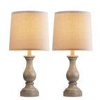 Seealle Farmhouse Table Lamps Set of 2 - Rustic Lamp for Bedroom Living Room, 22" Boho Bedside Lamps for Night Stands End Table Office Desk Lamp Nightstand with Linen Shades(Wood Painted) - color: F. Wood Painted