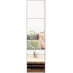 Ruomeng Full Length Wall Mirror Tiles, 12" x 12" x 4Pcs Frameless Wall Mounted Mirror Glass Wall Mirror for Home Gym, Door, Bedroom, Living Room - size: 12"x12"-4pcs