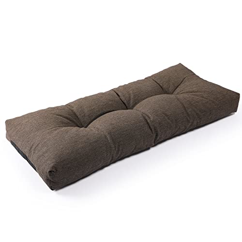 SUNROX LokGrip Non Slip Tufted Memory Foam Bench Cushion, FadeShield Water Resistant Durable Thicken Outdoor/Indoor Bench Seat Pads 48x16x4 inch, Heather Chestnut - color: Heather Chestnut, size: 48x16 Inch (Pack of 1)