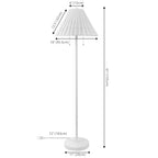 JONATHAN Y 61" White 2-Light Coastal Bohemian LED Floor Lamp for Living Room, Brown Rattan Shade, Mid-Century Modern Tall Standing Lamp, Pull-Chain, LED Bulbs Included (JYL3092B) - color: White