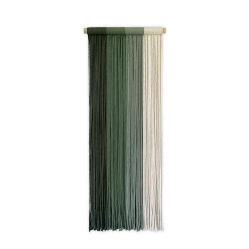 TANNCOY Green Macrame Wall Hanging, Handmade Long Boho Tapestry Decor Wall Art for Living Room, Office, Home, 40" L x 15.75" W