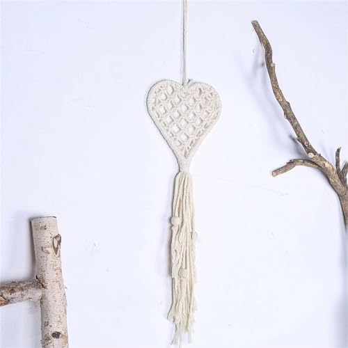 Elegant Macrames Woven Wall Hangings Tapestrys Tassels Cotton Rope Heart Shaped Dreamcatchers Wedding Decorations Wall Hangings Tapestrys