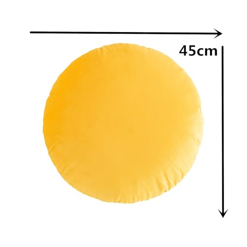 S_SSOY Round Throw Pillow 18",Soft Dutch Fleece Throw Pillow Round Cushion Floor Pillows for Living Room Sofa Bed Chair Floor Car Home Decoration (Yellow) - color: Yellow