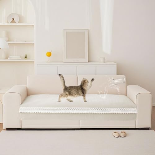 VClife Modern Couch Cover, Non Slip Dog Sofa Cover, Beige, 35.4" x 63" | Pet-friendly Sofa Covers, Scratch-resistant, Waterproof, Non Slip That Stay Firmly In Place, Durable and Machine Washable - color: 01# Beige, size: 35.4" x 63"