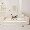 VClife Modern Couch Cover, Non Slip Dog Sofa Cover, Beige, 35.4" x 63" | Pet-friendly Sofa Covers, Scratch-resistant, Waterproof, Non Slip That Stay Firmly In Place, Durable and Machine Washable - color: 01# Beige, size: 35.4" x 63"