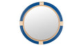 Kouboo Nautical Decorative Wall Mirror in Rattan, Royal Blue