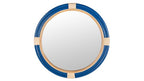 Kouboo Nautical Decorative Wall Mirror in Rattan, Royal Blue