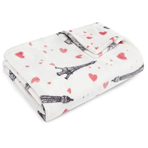 Betsey Johnson - Blanket, Buttery-Soft Throw Blanket for Couch or Bed, Boldly Plush & Oversized Bedding (Paris Love Pink, 50" x 70") - color: Paris Love Pink