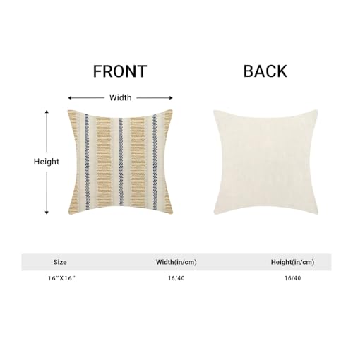 Boho Pillow Covers 16x16 Set of 2 Yellow Blue Abstract Polka Dot Stripe Throw Pillow Covers Outdoor Decor Modern Minimalism Decorative Pillowcase Farmhouse Square Cushion Case for Home Couch - color: Boho-yellow Blue, size: 16" x 16" (Pack of 2)