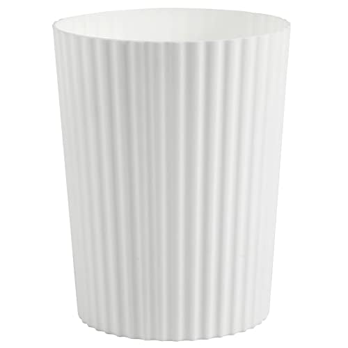JiatuA Small Trash Can Plastic Wastebasket Round Garbage Container Bin for Bathroom, Kitchen, Bedroom, Home Office, College Dorm, White - color: White, size: 1.8 Gallons
