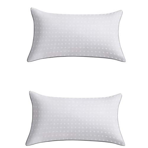 TTusavi 12"x20"Pillow Inserts Set of 2 with 100% Cotton Cover Decorative Square Throw 12x20 Pillows for Couch, Sofa and Bed - White(2, 12x20) - size: 12x20