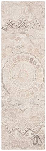 SAFAVIEH Marquee Collection Runner Rug - 2'3" x 6', Beige & Ivory, Handmade Mandala Medallion Wool, Ideal for High Traffic Areas in Living Room, Bedroom (MRQ110B) - color: Beige/Ivory, size: 2'3" x 6' (Runner)