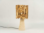 Handmade Natural Wood Table Lamp, Rustic Design with Driftwood Shade, Artistic Lighting for Bedroom, Living Room