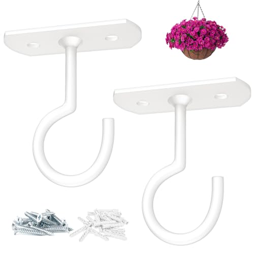 2.5in Ceiling Hooks for Hanging Plants 2Pack White - color: White, size: 2.5In 2Pack