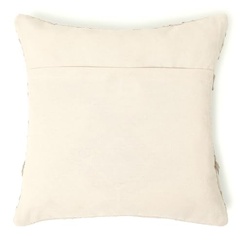 REDEARTH Handmade Boho Throw Pillow Covers - Bohemian Farmhouse Style - Accent Woven Indoor and Covered Patio Pillow Cushion Cases for Couch - Bed - Chair - Sofa - Benches – Set of 2 - 18"x18" - Taupe - color: Geometric Craft Taupe, size: 18" x 18" (Pack