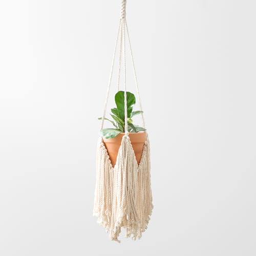 Modern Minimalist Bohemian Style Hanging Planters Plant Net Pocket Hand Woven Hanging Basket Holder Tapestry Flower Basket with Exquisite Tassel Indoor Balcony Decoration (Tassel) - size: Tassel
