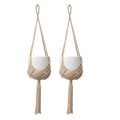 2 Pack Macrame Hanging Planters with Patterns - Stylish Plant Hangers Crochet Boho Plant Holder Hanging Plant Basket for Up to 6 Inch Pots(Caramel) - color: Caramel