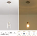 Brushed Nickel Pendant Lights Kitchen Island - Clear Glass Pendant Light Fixture Multiple Stems Rods 3 Units 12 Inch 3 Units 4 Inch (3 Pack Brushed Nickel) - color: Brushed Nickel