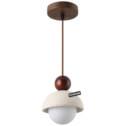 Natural Travertine Stone Pendant Light 5.9in Small Mini Wabi Sabi Japandi Japanese Nordic Hanging Lamp Pendant Lighting Fixture for Dining Room Bedroom Corner 1 Pack (Bulb Included) - size: 1 Pack