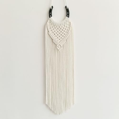 Moosira Equestrian Macrame Wall Hanging, Horseshoes Macrame Wall Hanging, Macrame Horseshoes, Equestrian Wall Art, Boho Western Decor, Boho Wall Decor Tapestry, Unique Horse Lover Gift for Cowgirl Room, Nursery, Farmhouse (Horseshoes-V) - color: Horseshoe