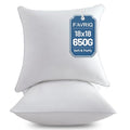 FAVRIQ 18 x 18 Pillow Inserts (Set of 2) - 18 Inch Square Interior Sofa Throw Pillow with 100% Cotton Cover - Decorative Pillow Insert Pair - White Couch Pillow - size: 18x18 Inch