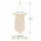 LUOZZY Macrame Wall Hanging Woven Tapestry Bohemian Style Macrame Hanging Decoration for Home Bedroom Livingroom Dorm Room Decoration, 14.6"x6.3"