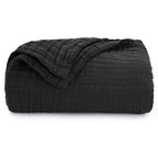 Love's cabin 100% Cotton Muslin Blanket, 6 Layer Lightweight Breathable Gauze Queen Size Blanket 90 x 90 Inches, Soft All Season Blanket for Bed, Black - color: Black, size: Queen(90"x90")
