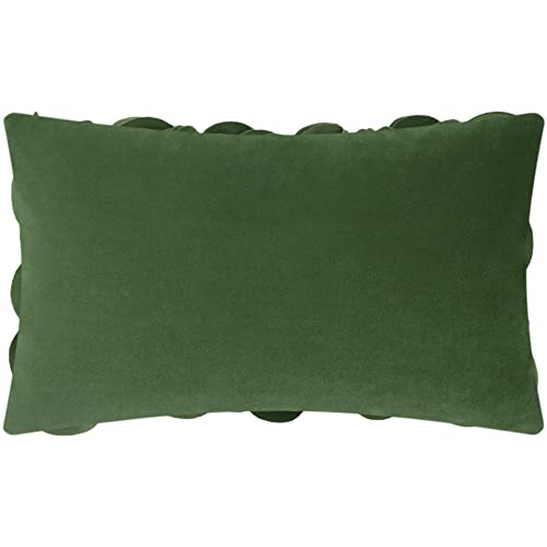 KINGROSE 3D Flower Throw Pillow Cover Solid Decorative Accent Pillow Case Soft Cushion Cover for Sofa Couch Chair Bed 12 x 20 Inches Grass Green - color: Grass Green - Persian Velvet