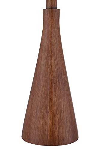 360 Lighting Fraiser 23 1/2" High Cone Small Mid Century Modern Accent Table Lamps Set of 2 Brown Wood Finish Cottage Core Living Room Bedroom Bedside Nightstand House Office Home Oatmeal Shade