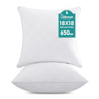 Oubonun 18x18 Inches Pack of 2 Throw Pillows Inserts, White Square Cushion Inner Soft Fluffy Plump Stuffer Pillows Inserts for Sofa Bed Couch - size: 18×18 inch