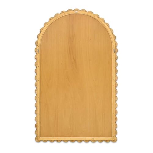 Pemberly Row Jumbo Arched Wall Mirror, Handwoven Natural Rattan Frame, Contemporary Design, 48" W x 79" H, Coastal Style Floor Mirror for Entryways, Bedrooms, or Living Spaces