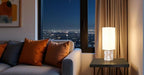 Cruiser’s Caché 18" Contemporary Contemporary Agate Table Lamp, Natural Color with Handloomed Fabric Lampshade - style: Contemporary Agate
