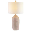 SAFAVIEH Lighting Collection Kensen Farmhouse Sandy Pearl 27-inch Bedroom Living Room Home Office Desk Nightstand Table Lamp (LED Bulb Included)