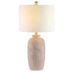 SAFAVIEH Lighting Collection Kensen Farmhouse Sandy Pearl 27-inch Bedroom Living Room Home Office Desk Nightstand Table Lamp (LED Bulb Included)