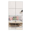 Ruomeng Full Length Wall Mirror Tiles - 10" x 10" x 8Pcs Frameless Full Body Mirror Tiles Wall Mounted Mirror for Home Gym Vanity Bedroom, Living Room - size: 10"x10"-8pcs