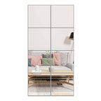 Ruomeng Full Length Wall Mirror Tiles - 10" x 10" x 8Pcs Frameless Full Body Mirror Tiles Wall Mounted Mirror for Home Gym Vanity Bedroom, Living Room - size: 10"x10"-8pcs