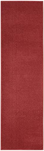 Nourison Home Nourison Essentials Brick Red 2'2" x 7'6" Area Rug - Easy Clean, Non Shedding, Bed Room, Living Room, Dining Room, Kitchen (8' Runner) - color: Brick Red, size: 2'2" x 7'6" (Runner)