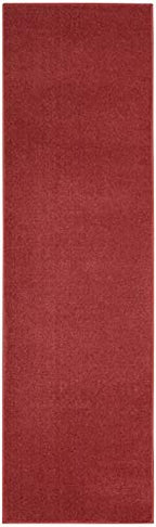 Nourison Home Nourison Essentials Brick Red 2'2" x 10' Area Rug - Easy Clean, Non Shedding, Bed Room, Living Room, Dining Room, Kitchen (10' Runner) - color: Brick Red, size: 2'2" x 10' (Runner)
