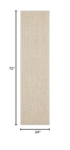 SAFAVIEH Natural Fiber Collection Runner Rug - 2' x 6', Marble, Sisal, Woven Design with Border (NF525C) - color: Marble, size: 2' x 6' (Runner)