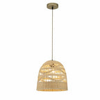 Modern Japandi Handmade Rattan Pendant Light (Dome)