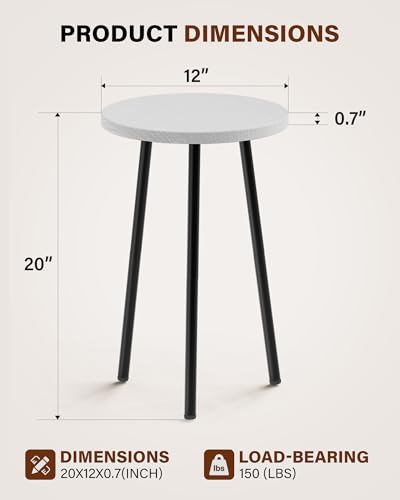 Plant Stand Indoor 2 Pack: Corner Wood 20 Inch Plant Stand Mid Century Modern Decor - Small Round Plant Table for Indoor Plants - Outdoor Plant Holder for Patio Living Room Bathroom Office (White) - color: White, size: 20"&20"