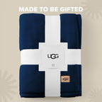 UGG Coco Throw Blanket – Soft & Cozy Luxury Blanket for Couch, Warm Graduation Gifts or Teacher Birthday Gifts for Men Dad Him, 50" x 70", Dark Blue - color: Dark Blue