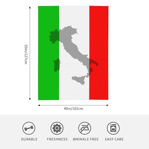 HGOD DESIGNS Italian Flag Blanket,The Contour of Italian Territory is Printed on The Flag Decor Blankets Soft Warm Throw for Women Birthday, Home Living Room Decoration 40"x50" - color: Italian Flag, size: 40x50 inch