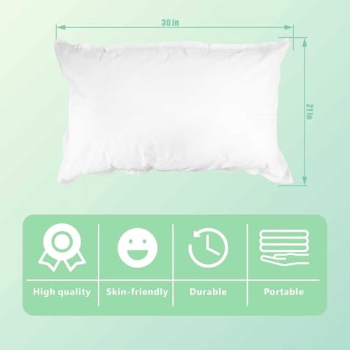 100 Count Bulk Packaged Disposable Pillow Covers, Eco-Friendly Waterproof Non-Woven, White 21" x 30", for Hospital, Spa, Guest Room, Travel