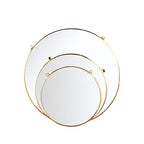 LONGWIN Hanging Wall Circle Mirror Decor Gold Geometric Mirror with Chain for Bathroom Bedroom Living Room 15.7" - size: 15.7"L x 15.7"W