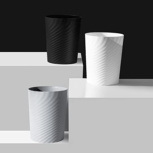 UUJOLY Plastic Small Trash Can Wastebasket, Garbage Container Basket for Bathrooms, Laundry Room, Kitchens, Offices, Kids Rooms, Dorms, (White, 1.8 Gallon/2 Pack) - color: White, size: 1.8 Gallon/2 Pack