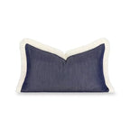 Hofdeco Premium Coastal Hampton Outdoor Performance Lumbar Pillow Cover Only, 12"x20" Water Repellent, UV and Fade Resistant for Backyard, Couch, Poolside, Indigo Blue Woven Solid - color: Indigo Blue Solid 12"x20"