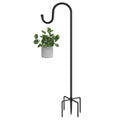 ANIDEER 48" Shepherds Hooks for Outdoor, Heavy Duty Garden Bird Feeder Pole for Hanging Bird Feeder, Plant Baskets, Solar Light Lanterns, Outdoor Plant Hanger Hook with 5 Base Prongs,1 Packs - size: 48 Inch, style: 1 Pack
