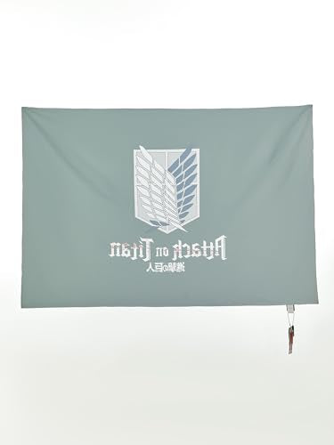 Micotaku Attack on Titan Scouting Legion Tapestry 40x60 Inch - Official Licensed Polyester/Cotton Anime Wall Decor, Green